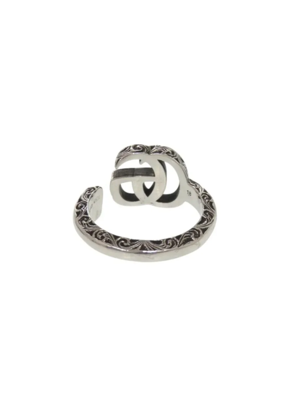 Gucci Arabesque Double Key Motif 925 Sterling Silver Ring